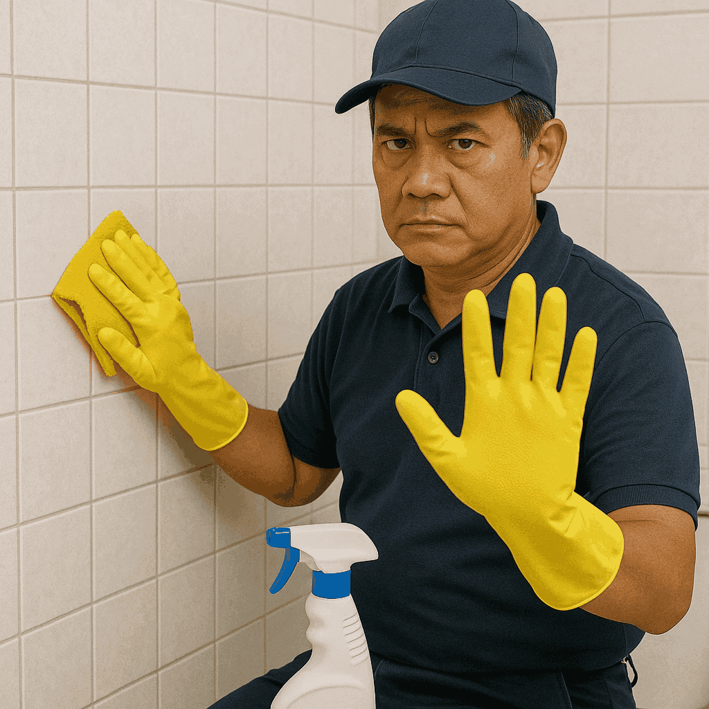 kesalahan dalam membersihkan keramik kamar mandi